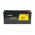 12v 105ah lead acid agm start stop battery